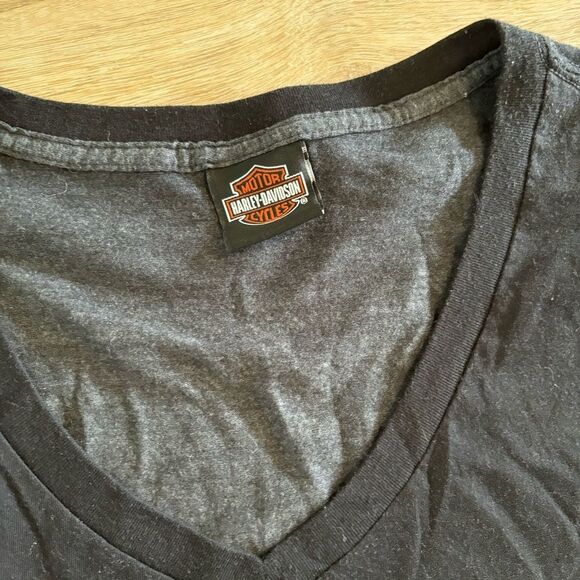 2 for 25 Women's Harley Davidson Tee Black Short Sleeve Sz L 100% Cotton - Picture 3 of 4